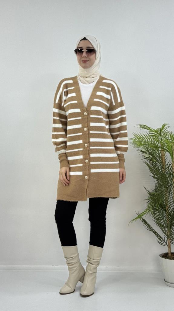 جاكيت شتوي ناعم نسائي، موديل G4124 - بيج