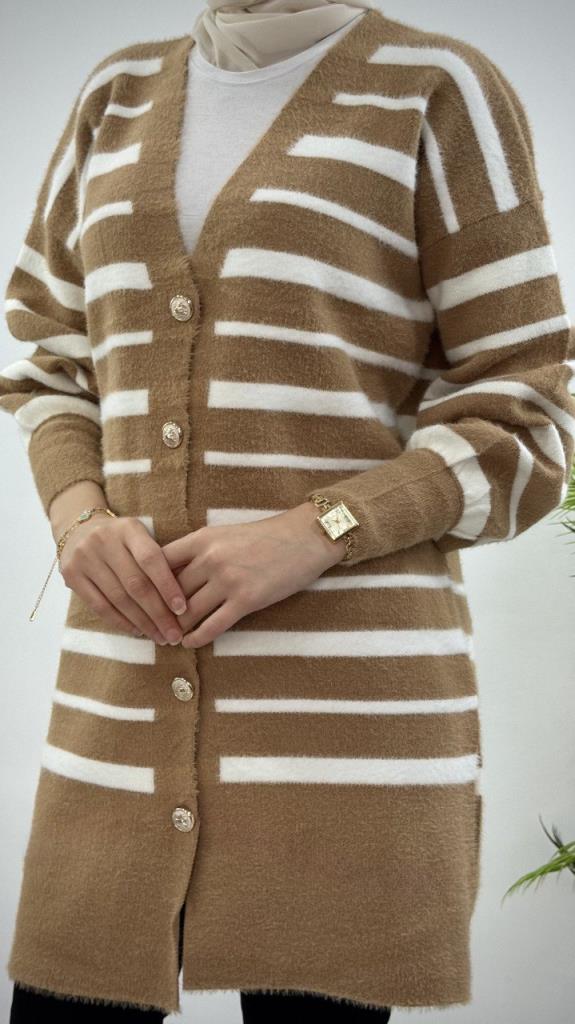 جاكيت شتوي ناعم نسائي، موديل G4124 - بيج