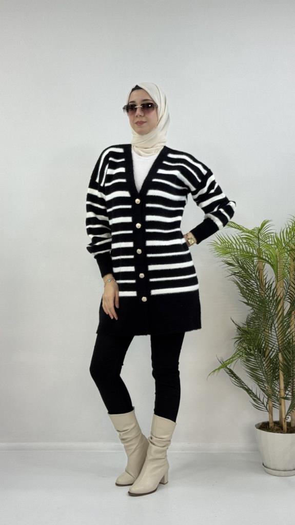 Women's Soft Winter Cardigan, Model G4124 - Black