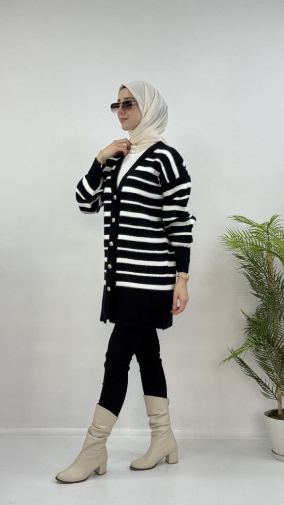 Women's Soft Winter Cardigan, Model G4124 - Black