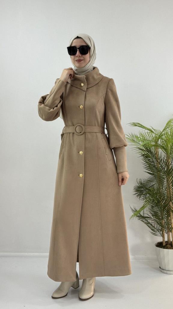 Women's long coat, new seasonal model G4147 - Beige