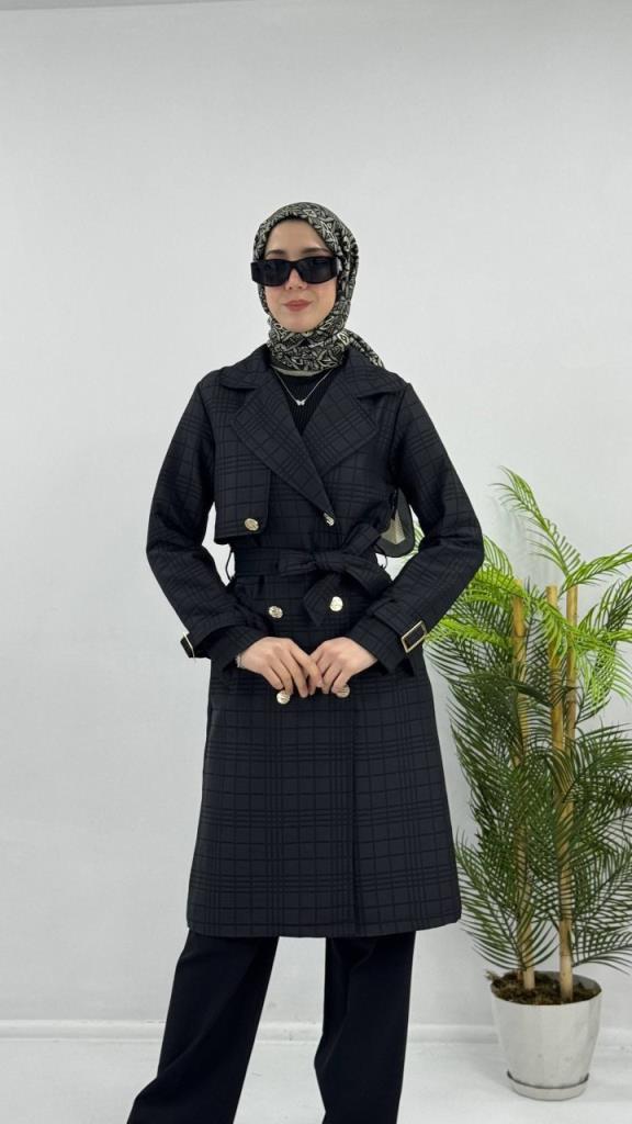 Women's midi winter coat model G4478 - Black