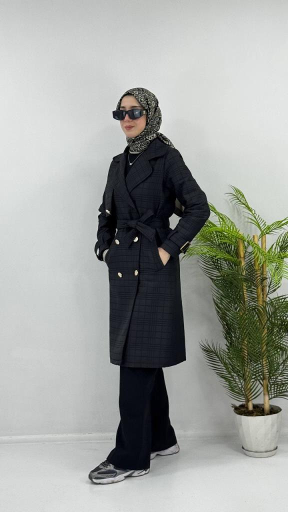 Women's midi winter coat model G4478 - Black