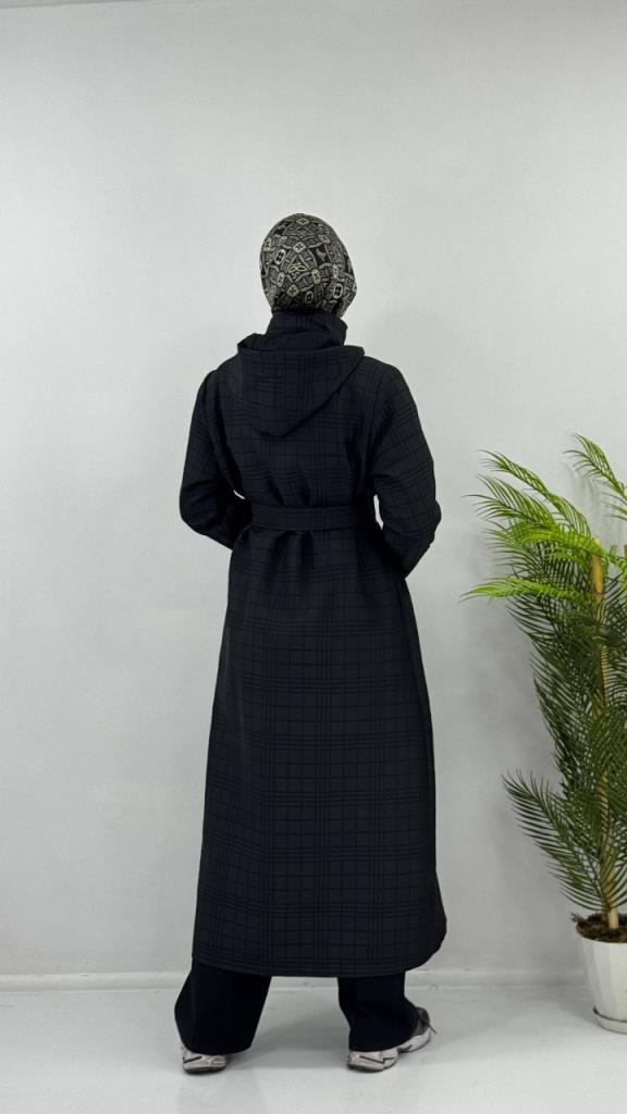 Women's long winter coat model G4479 - Black