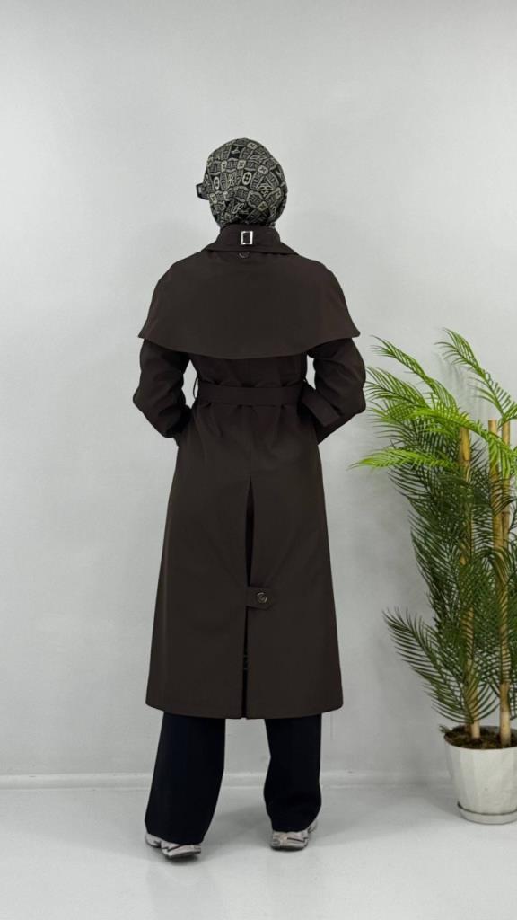 Women's new season trench coat with tie G4480 - Brown