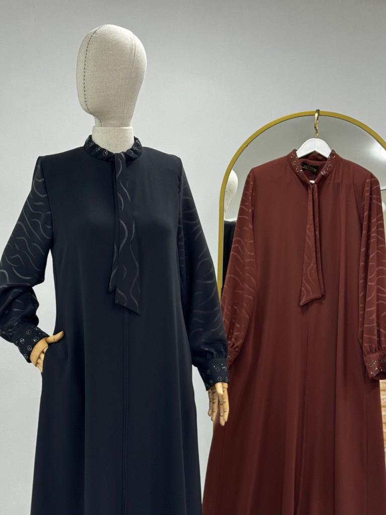 Women's summer abaya, loose fit G4531 - Black