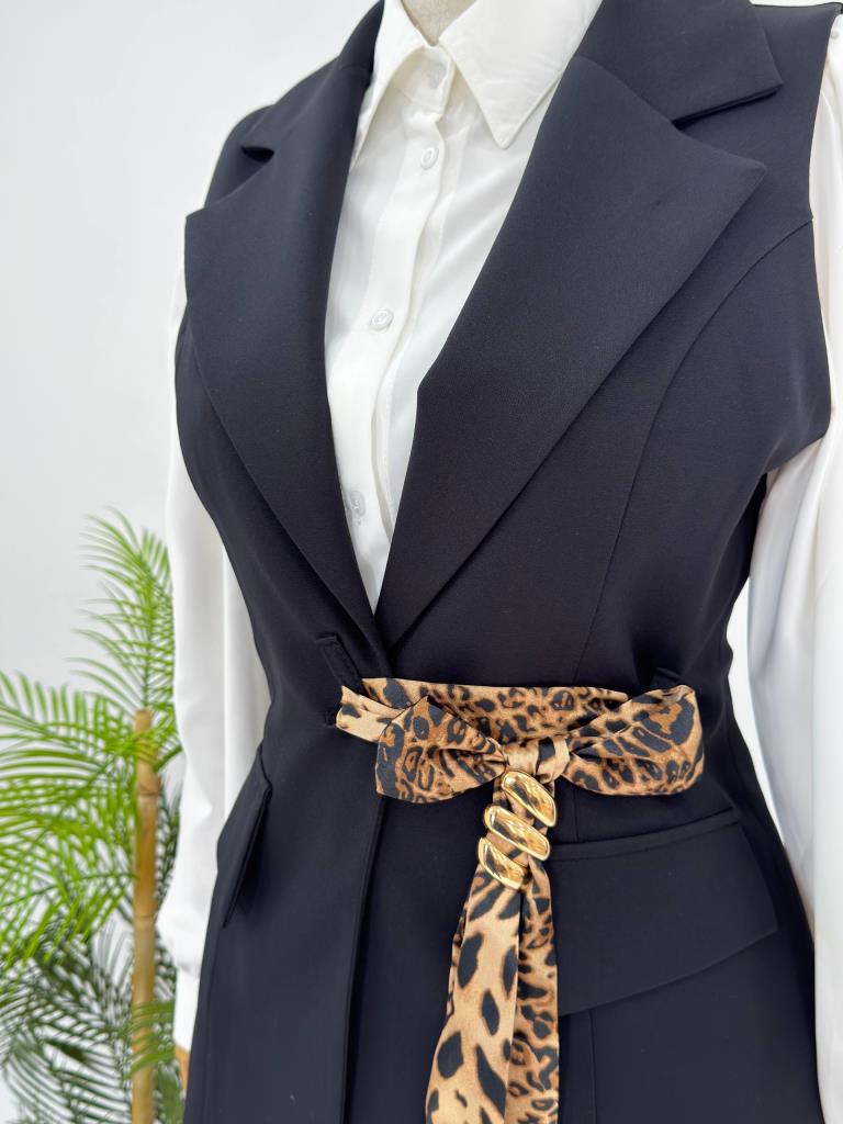 Women's Two-Piece Set Vest + Pants G4674 - Black