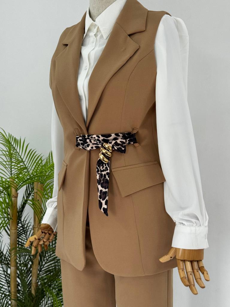 Women's Two-Piece Set Vest + Pants G4674 - Beige