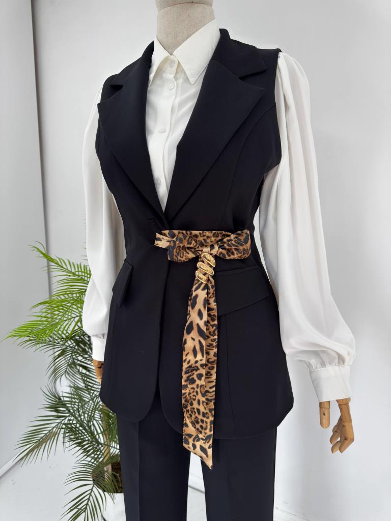 Women's Two-Piece Set Vest + Pants G4674 - Black