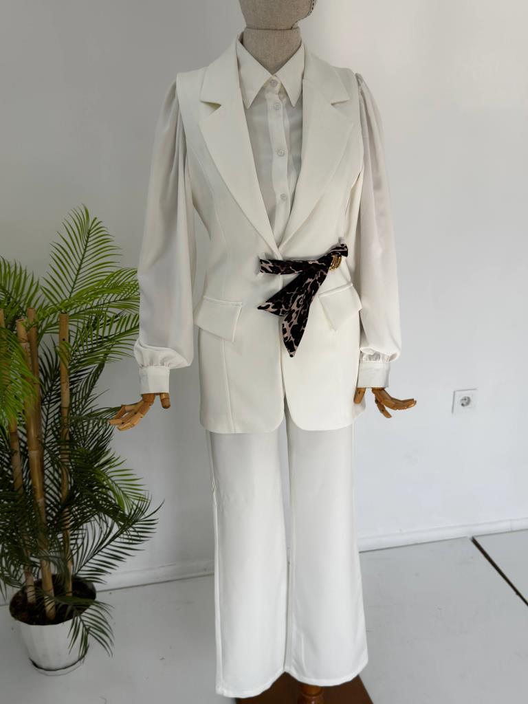 Women's Two-Piece Set Vest + Pants G4674 - White