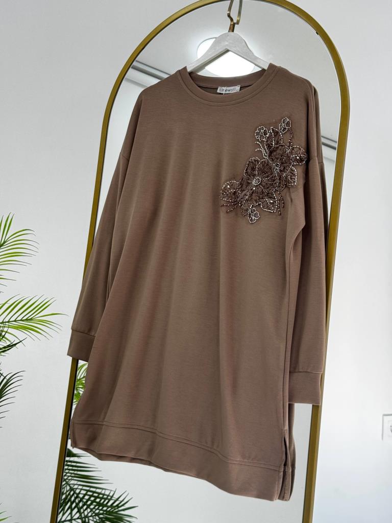 Women's modest midi tunic G4869 - Beige