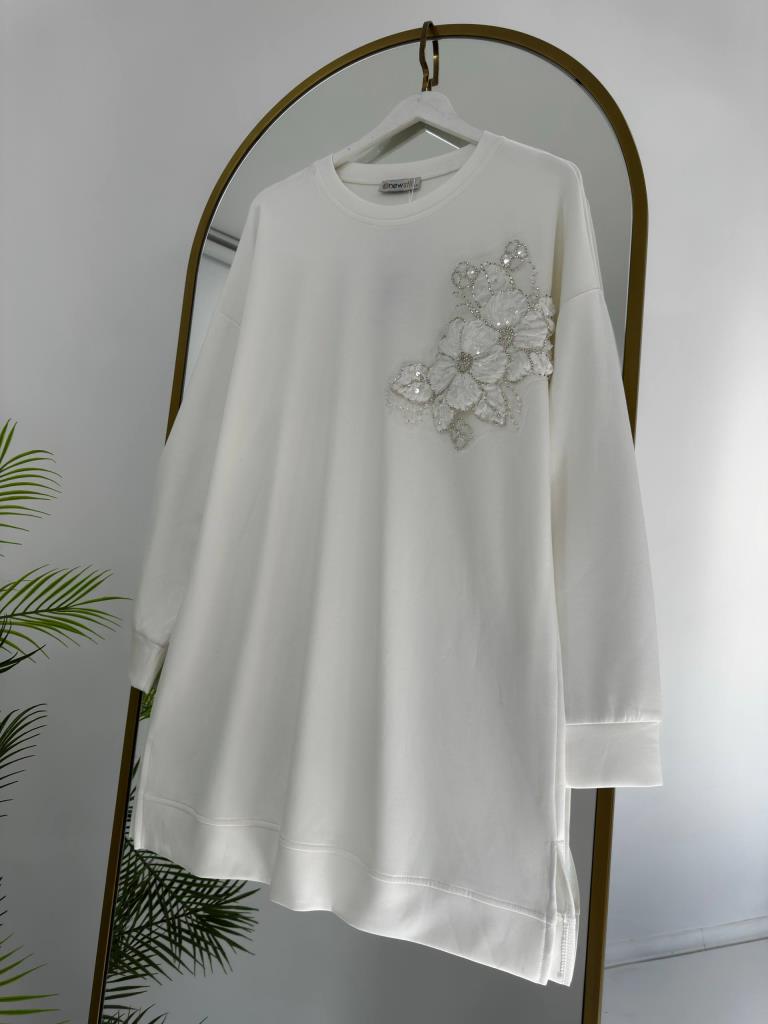 Women's modest midi tunic G4869 - White