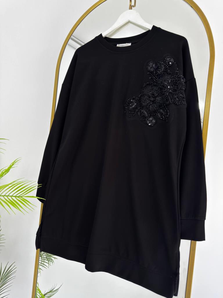 Women's modest midi tunic G4869 - Black