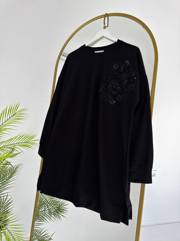 Women's modest midi tunic G4869 - Black
