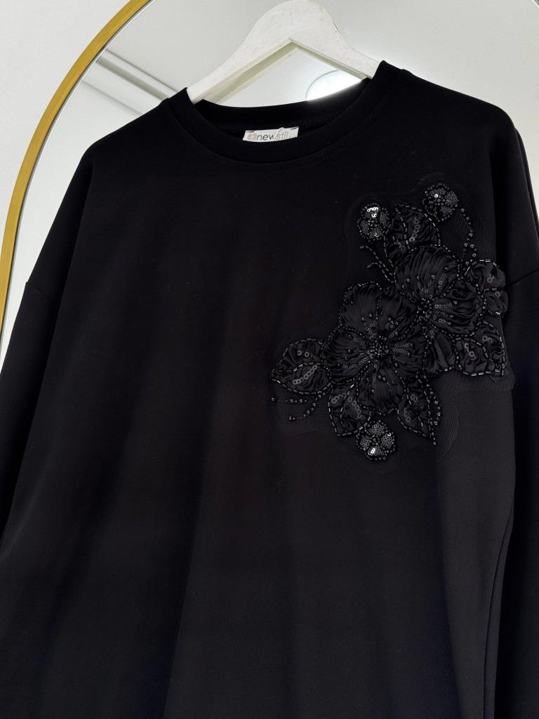 Women's modest midi tunic G4869 - Black