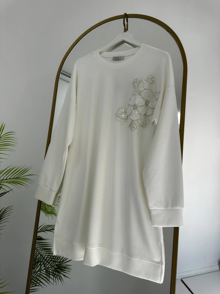 Women's modest midi tunic G4869 - White