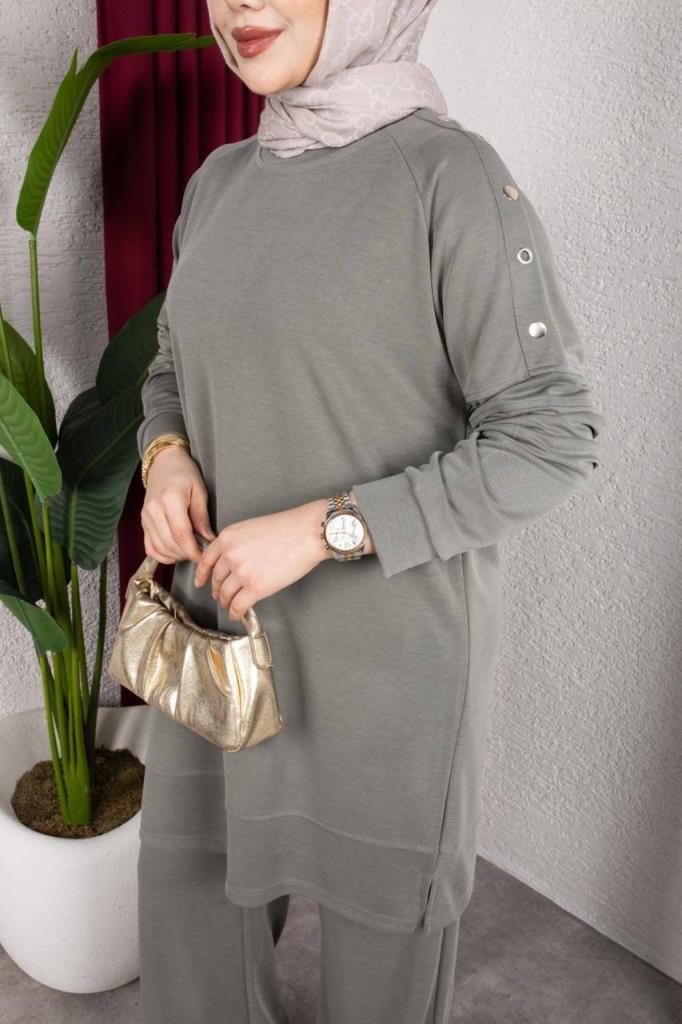 Women's Raglan Sleeve Loose Two-Piece Set G4871 - Green