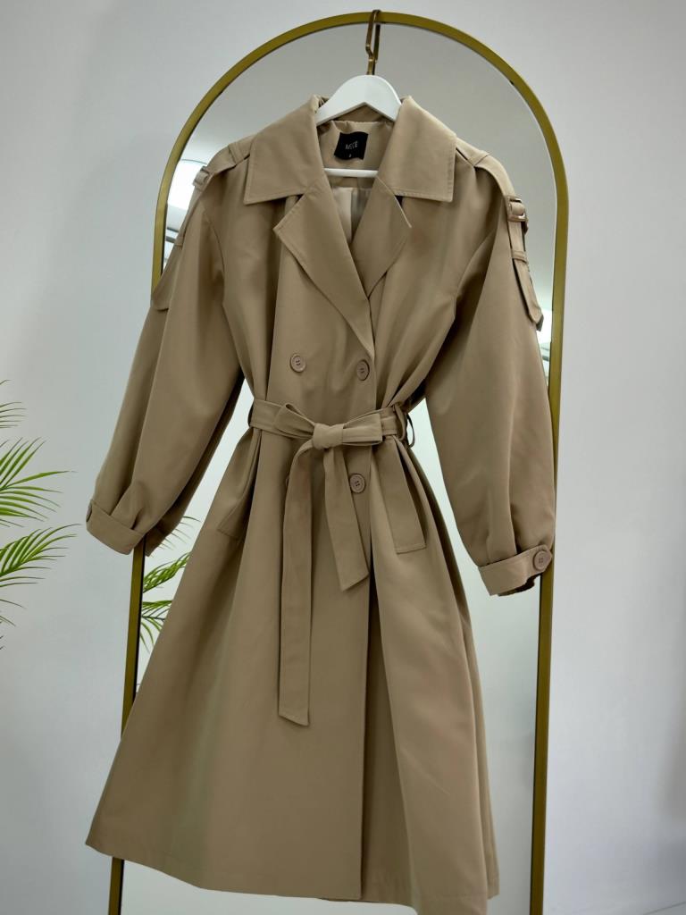 Women's new season midi trench coat G4879 - Brown