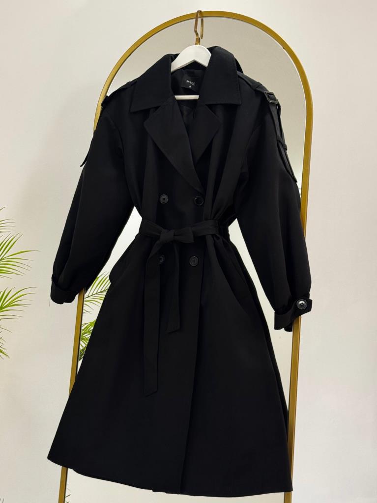 Women's new season midi trench coat G4879 - Black