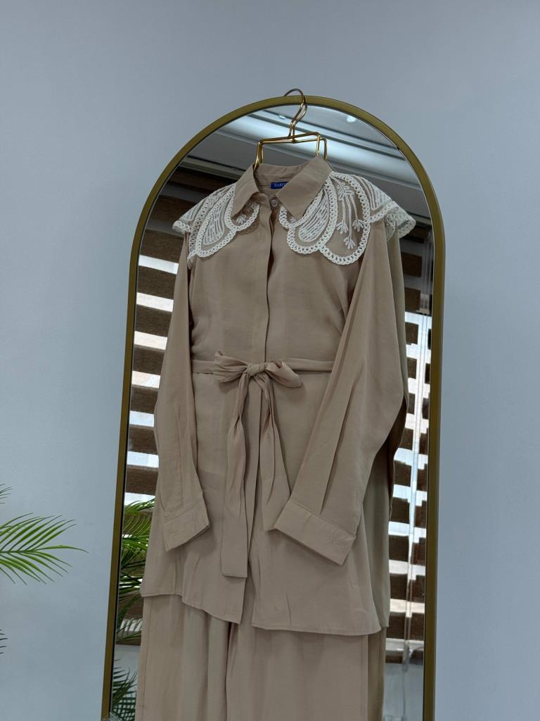 Women's new season tie-up two-piece set G5038 - Beige