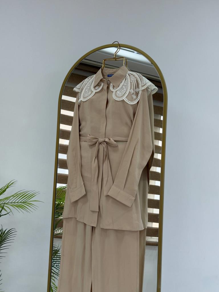 Women's new season tie-up two-piece set G5038 - Beige