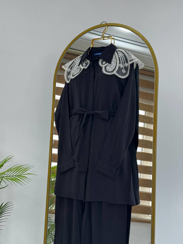 Women's new season tie-up two-piece set G5038 - Black