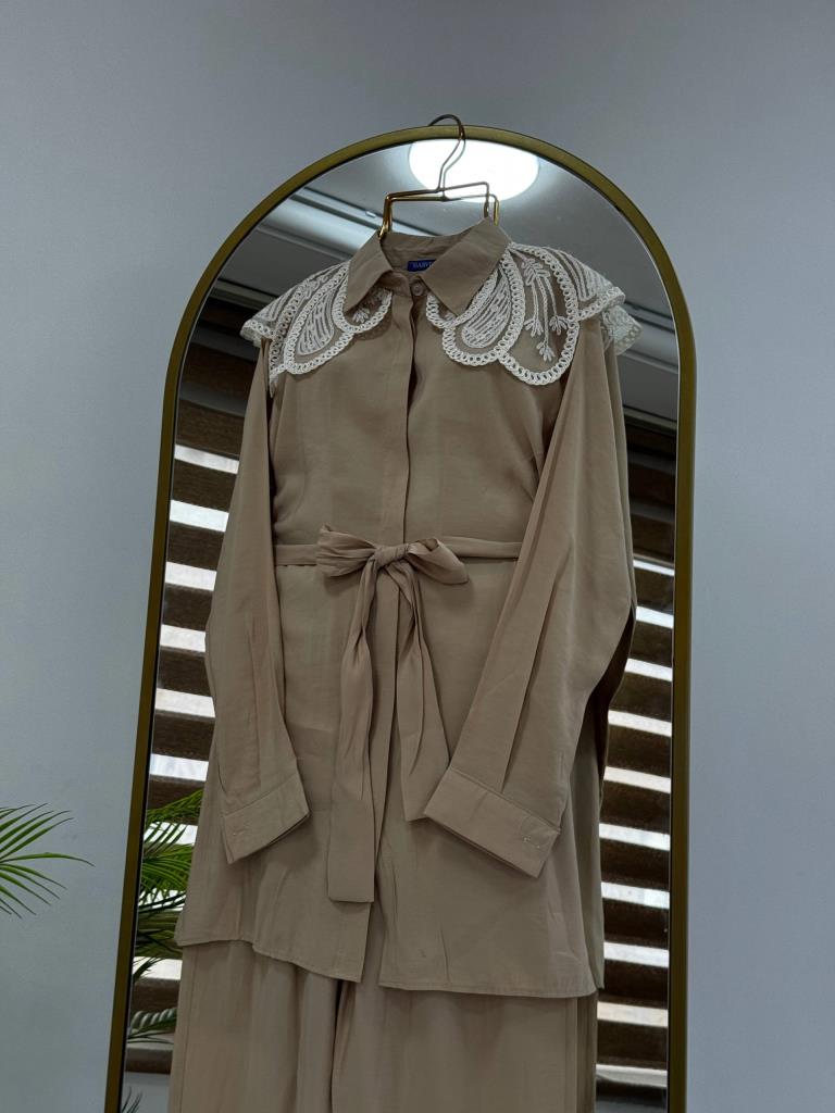 Women's new season tie-up two-piece set G5038 - Beige