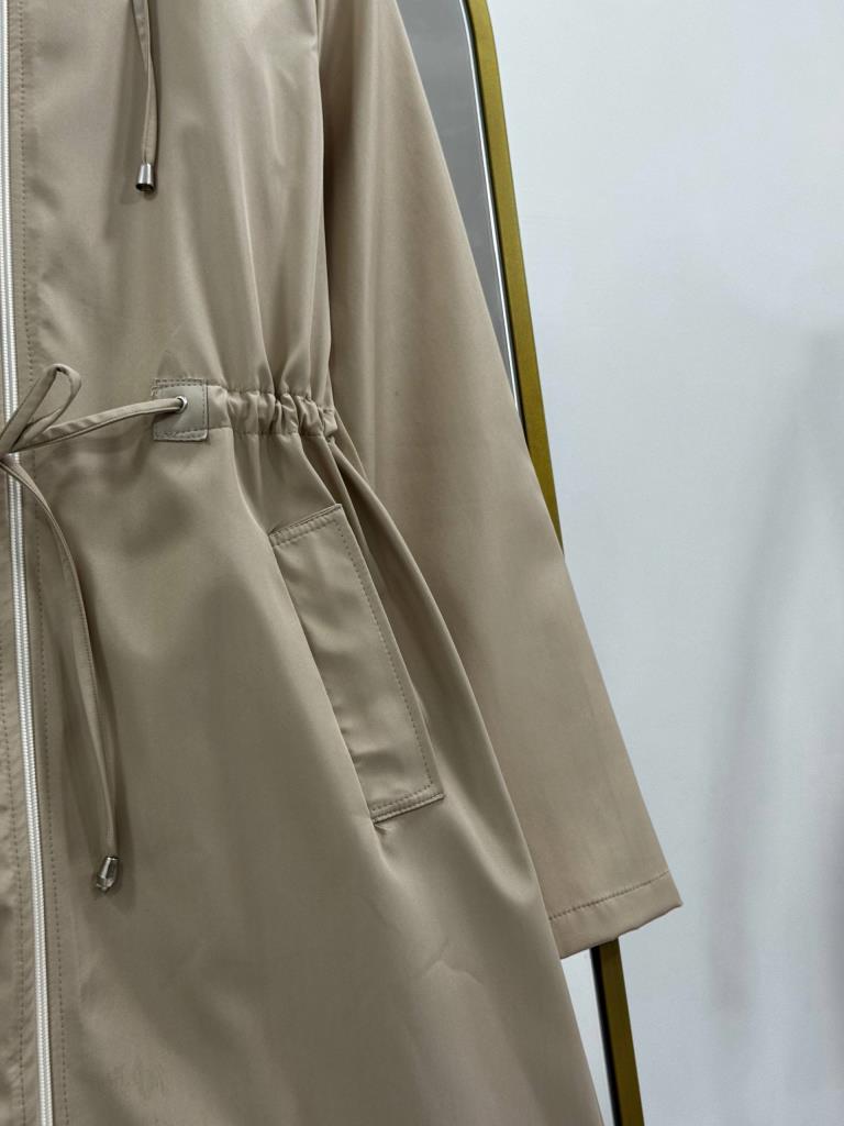 Women's Hooded Midi Trench Coat G5086 - Beige
