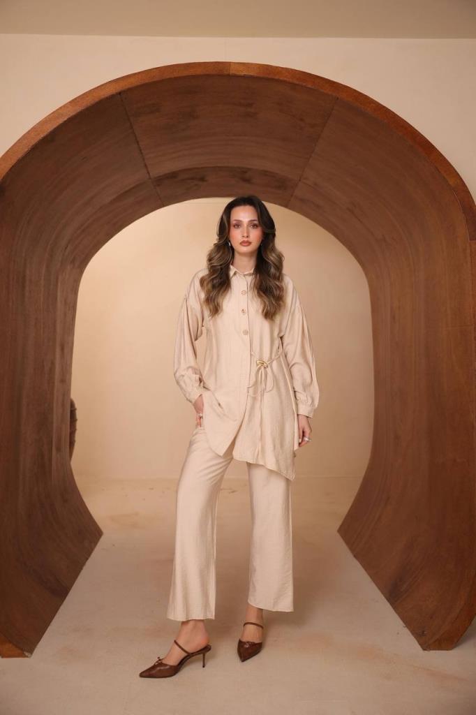 Women's two-piece tunic set G 5096 - Beige
