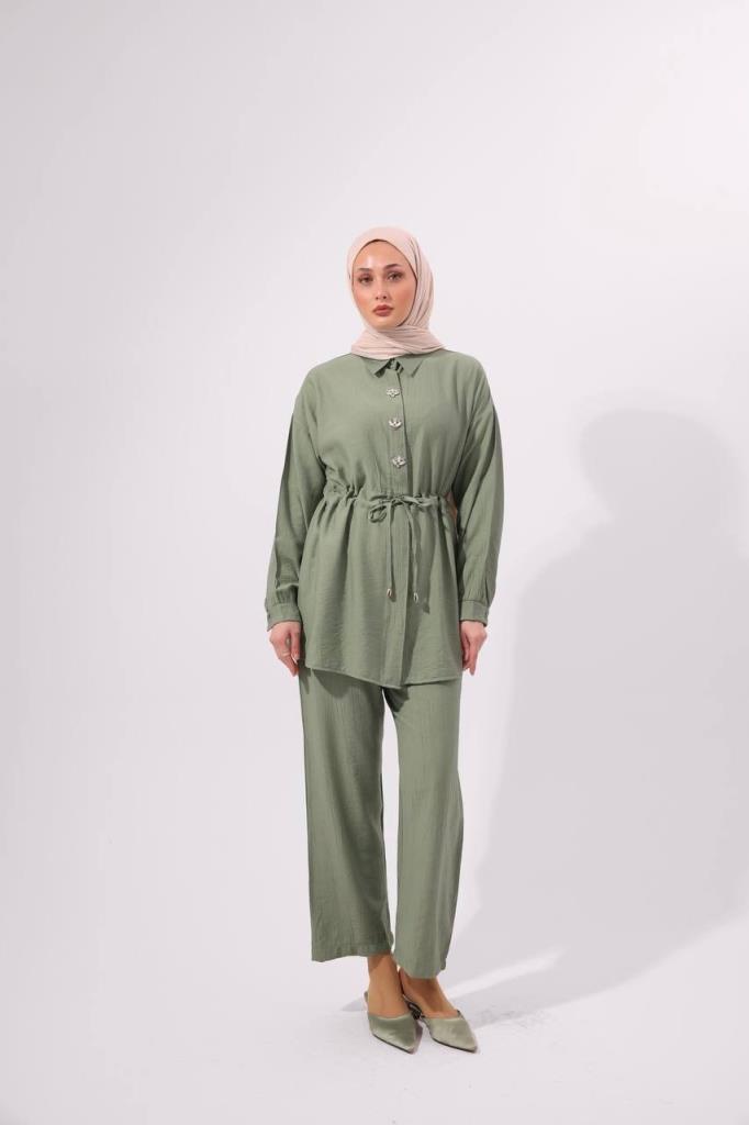 Women's two-piece set tunic + trousers G 5097 - Green