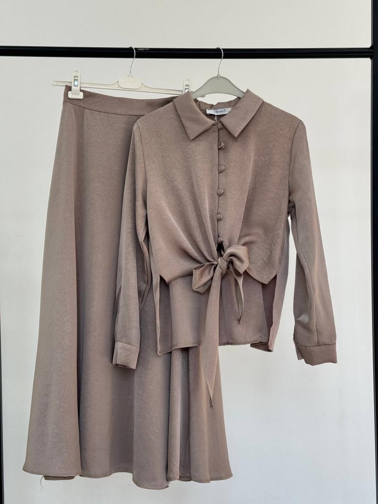 Women's two-piece skirt set G5150 - Beige