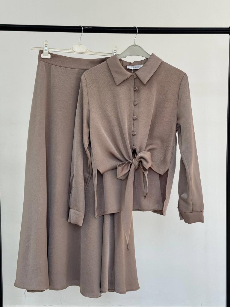 Women's two-piece skirt set G5150 - Beige
