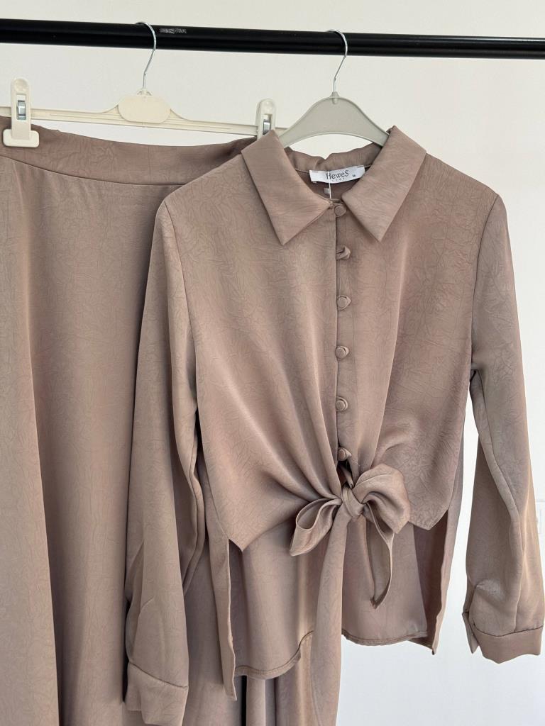Women's two-piece skirt set G5150 - Beige