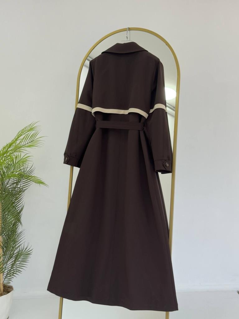 Women's lined trench coat G5185 - Brown