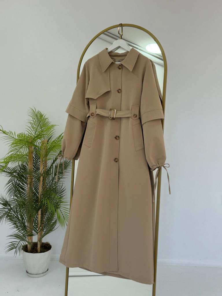 Women's button-down trench coat G5318 - Beige