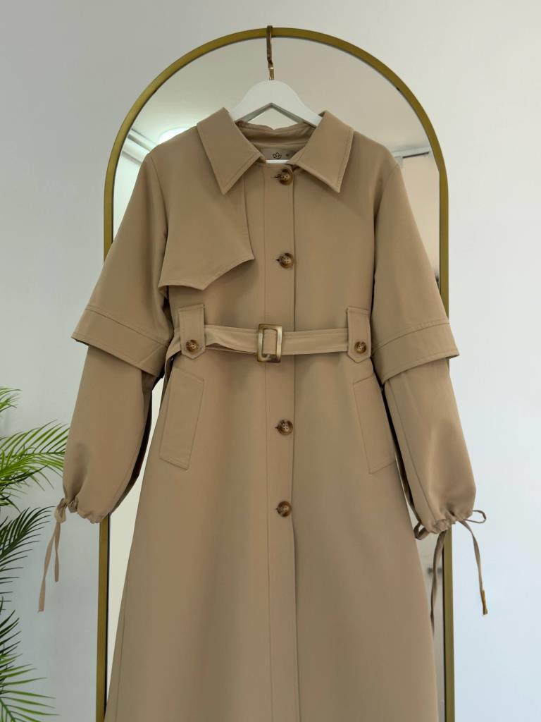 Women's button-down trench coat G5318 - Beige