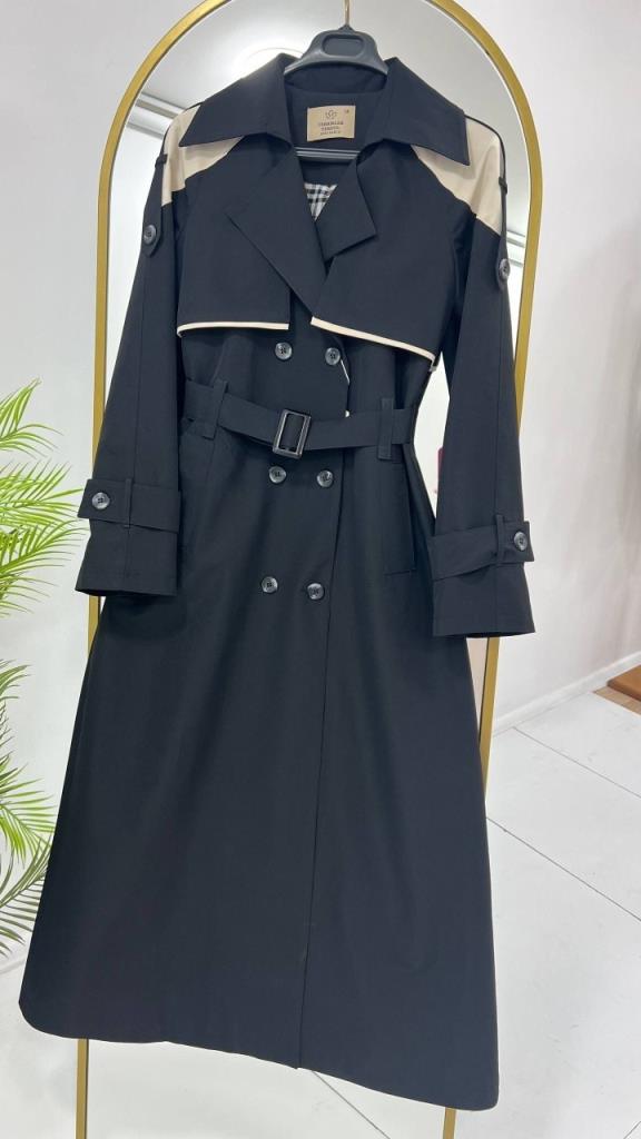 Women's Summer Long Trench Coat G5471 - Black