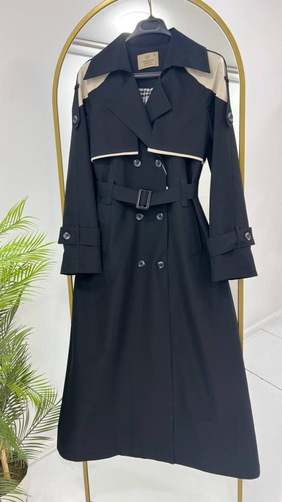 Women's Summer Long Trench Coat G5471 - Black