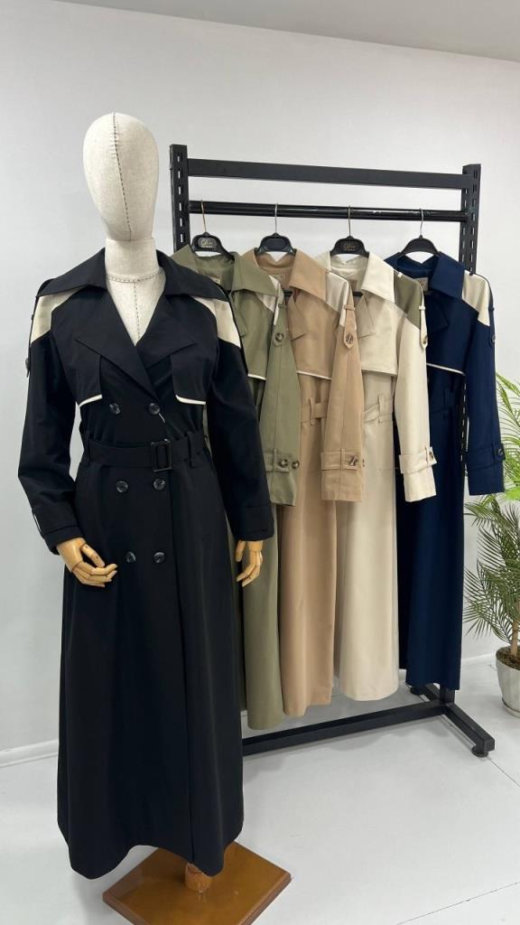 Women's Summer Long Trench Coat G5471 - Black