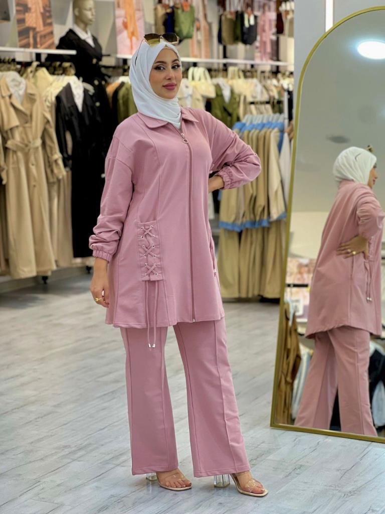 Women's winter pajamas, model G3105 - Pink