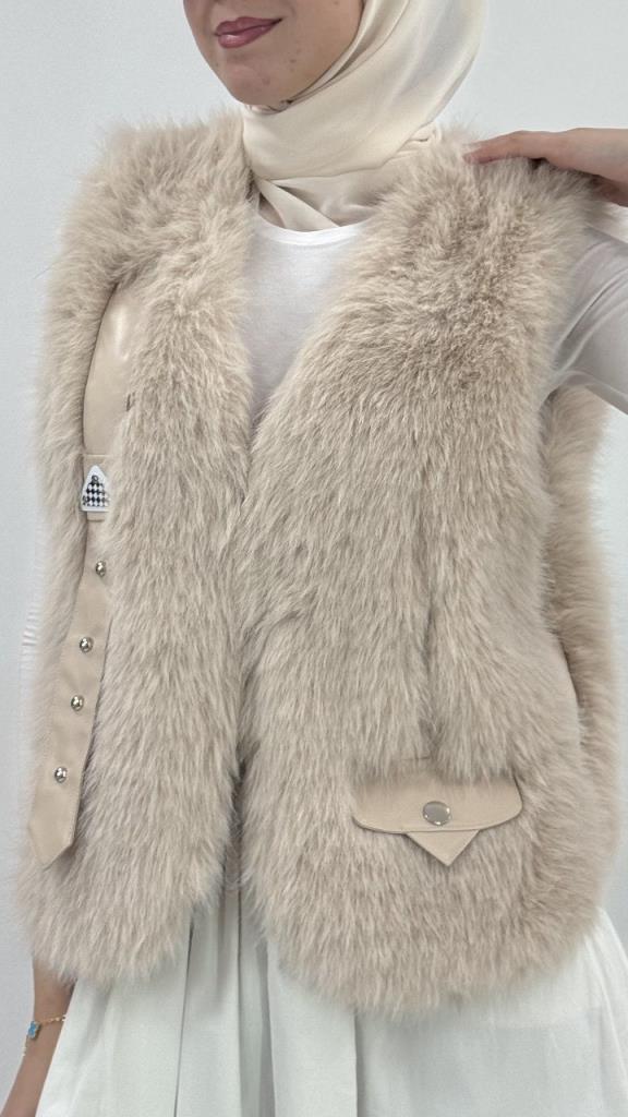 جديد موسمي سترة نسائية شتوية انيقة ومريحة فرو مناسبة للمناسبات الخاصة موديل Z0023 - سكري