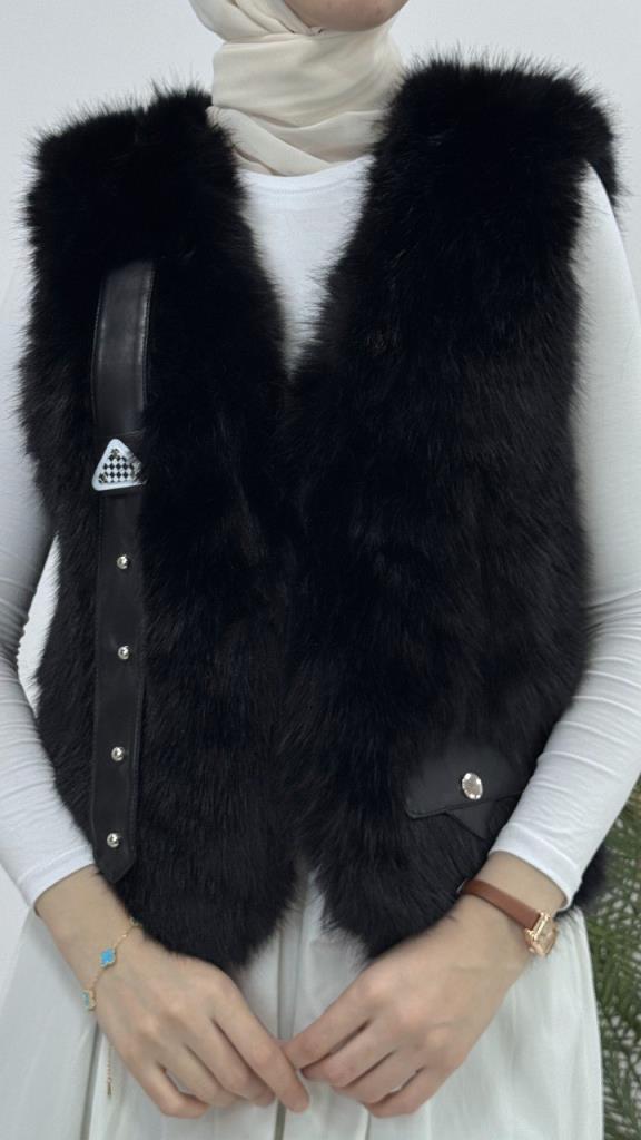 جديد موسمي سترة نسائية شتوية انيقة ومريحة فرو مناسبة للمناسبات الخاصة موديل Z0023 - اسود