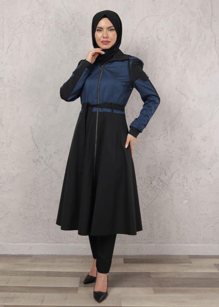 New season women's winter trench coat stylish and comfortable cut suitable for daily use model 1032 - Navy Blue New season women's winter trench coat stylish and comfortable cut suitable for daily use model 1032 - Navy Blue