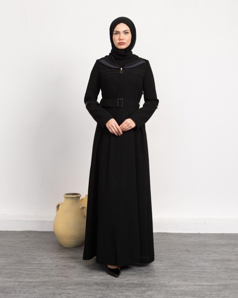 women's long trench coat lined model M0029 - Black women's long trench coat lined model M0029 - Black