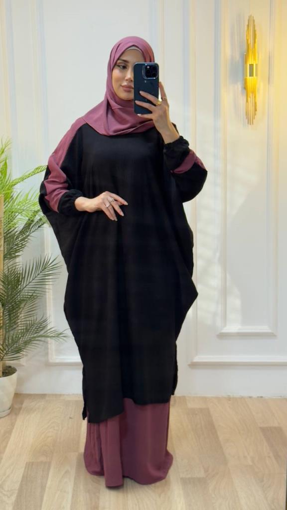 kadın yazlık tesettürlü standart çarşaf model 4427 - FUŞYA