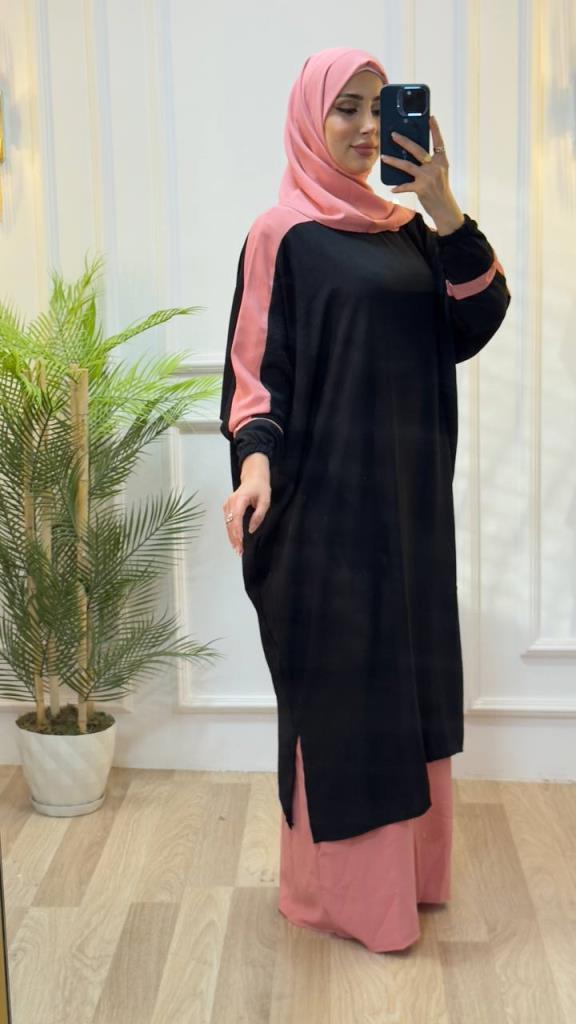 kadın yazlık tesettürlü çarşaf model 4427 - PEMBE kadın yazlık tesettürlü çarşaf model 4427 - PEMBE