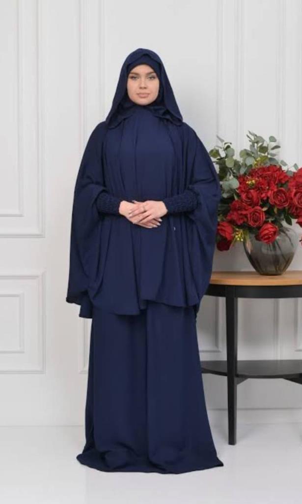 hooded women's summer hijab sheet model 824 - Navy Blue hooded women's summer hijab sheet model 824 - Navy Blue