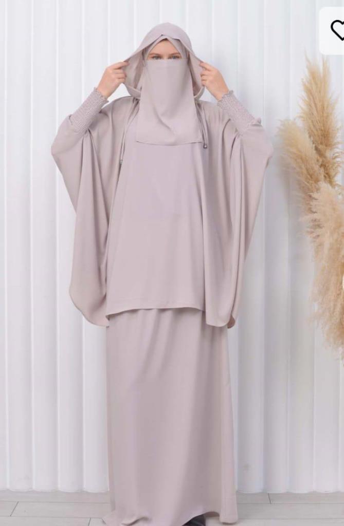 hooded women's summer hijab sheet model 824 - Ecru