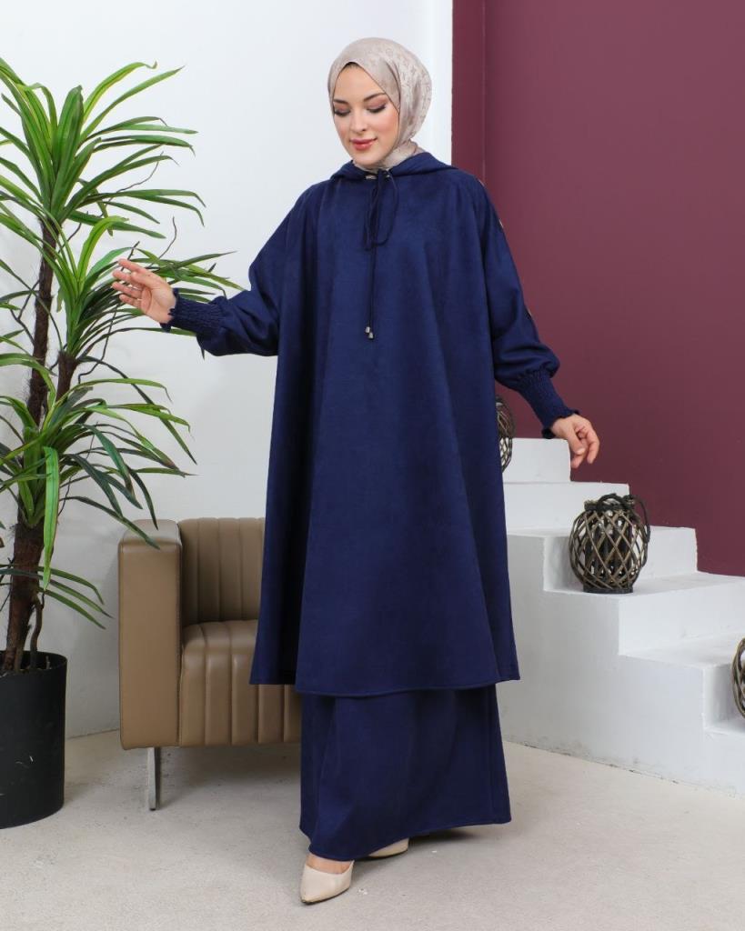 New season women's winter and hijab sheet loose cut suitable for daily use model m0830 - Navy Blue