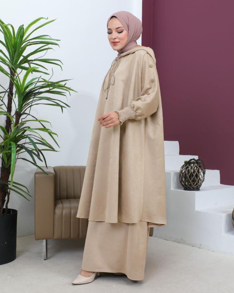 New season women's winter and hijab sheet loose cut suitable for daily use model m0830 - Beige